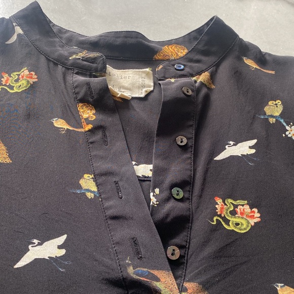 100% Silk Nicole Miller "Artelier" Animal Blouse - Picture 4 of 7